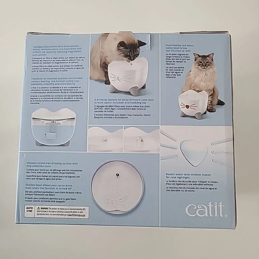 Catit Pixi Cat Drinking Fountain Clean Fresh Water White 43715 NEW